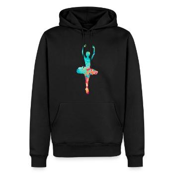 Ballerina in PopArt beim Tanzen - Männer Premium Bio Hoodie - Schwarz - Vorne - Nico (187cm)
