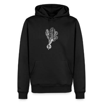 Croquis de radis - Sweat à capuche Premium bio Homme - noir - Devant - Nico (187cm)