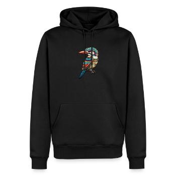 Australie - Kookaburra - Sweat à capuche Premium bio Homme - noir - Devant - Nico (187cm)