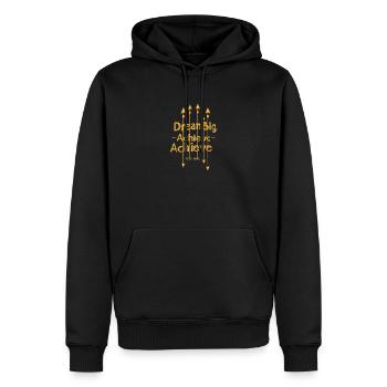 Dream Big Tee - Sweat à capuche Premium bio Homme - noir - Devant - Nico (187cm)