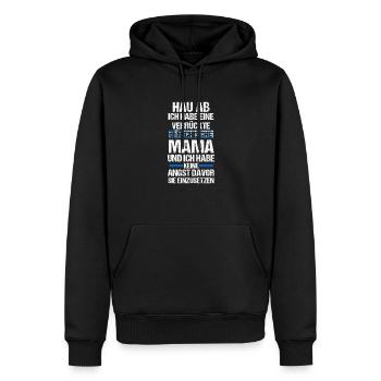 Maman grecque maman Grèce - Sweat à capuche Premium bio Homme - noir - Devant - Nico (187cm)