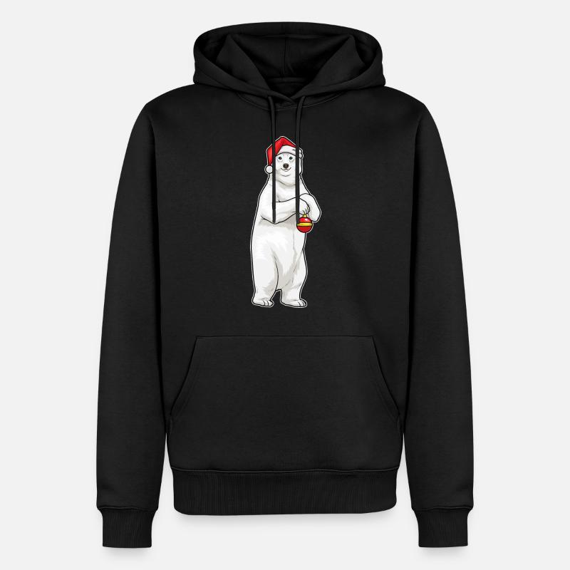 Boule de Noël Ours Polaire - Sweat à capuche Premium bio Homme - noir