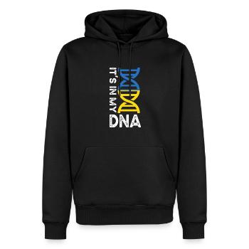 Ukraine - Männer Premium Bio Hoodie - Schwarz - Vorne - Nico (187cm)