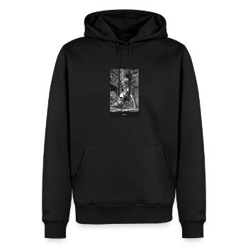 « I’m ok » par Dizruptive - Sweat à capuche Premium bio Homme - noir - Devant - Nico (187cm)