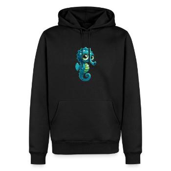 Seepferdchen - Männer Premium Bio Hoodie - Schwarz - Vorne - Nico (187cm)