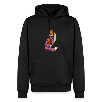 Geometrischer Fuchs Abstrakte Kunst Fuchs Tier - Männer Premium Bio Hoodie - Schwarz - Vorne - Nico (187cm)