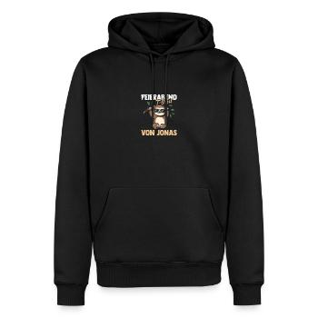 Faultier Jonas - Männer Premium Bio Hoodie - Schwarz - Vorne - Nico (187cm)