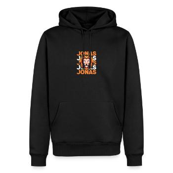 Leo Jonas - Sweat à capuche Premium bio Homme - noir - Devant - Nico (187cm)