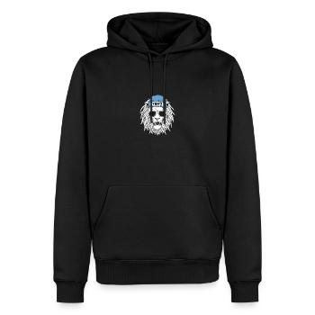 Löwe Fritz - Männer Premium Bio Hoodie - Schwarz - Vorne - Nico (187cm)