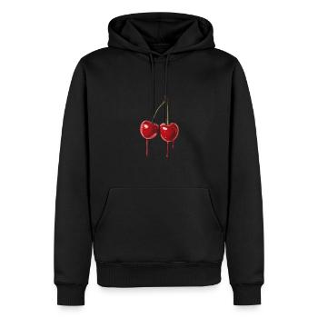 Cerise - Sweat à capuche Premium bio Homme - noir - Devant - Nico (187cm)