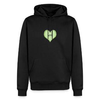 Love - Men’s Premium Organic Hoodie - black - Front - Nico (187cm)