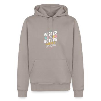 Pâques est meilleure avec des cocktails épicés Fun Vibes - Sweat à capuche Premium bio Homme - taupe - Devant - Nico (187cm)