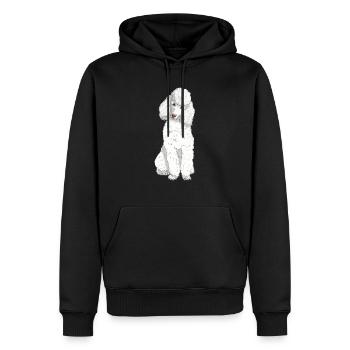 Spielzeugpudel weiß - Männer Premium Bio Hoodie - Schwarz - Vorne - Nico (187cm)
