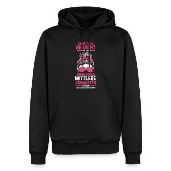 Super coole mittlere Schwester - Männer Premium Bio Hoodie - Schwarz - Vorne - Nico (187cm)