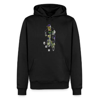 BMX - Männer Premium Bio Hoodie - Schwarz - Vorne - Nico (187cm)