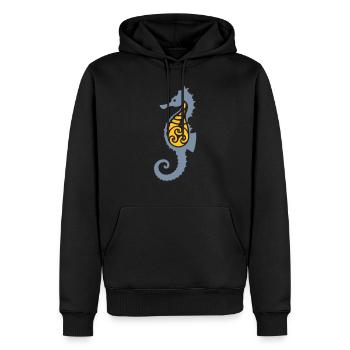 Tribal Seahorse - Männer Premium Bio Hoodie - Schwarz - Vorne - Nico (187cm)