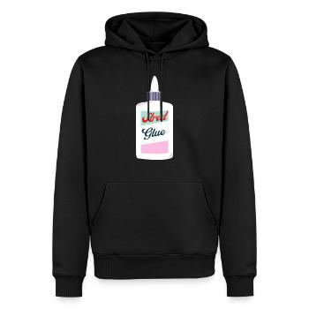 streetglue / sekundenkleber für die Strasse - Männer Premium Bio Hoodie - Schwarz - Vorne - Nico (187cm)