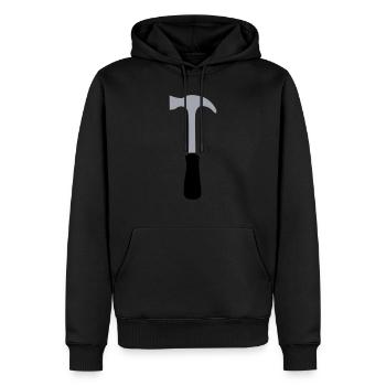 hammer - Männer Premium Bio Hoodie - Schwarz - Vorne - Nico (187cm)