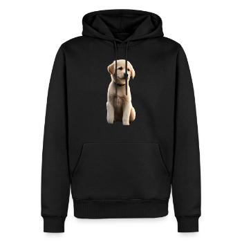 chien - Sweat à capuche Premium bio Homme - noir - Devant - Nico (187cm)