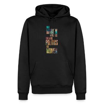 Plus de femmes en politique pour plus de politique pour les femmes - Sweat à capuche Premium bio Homme - noir - Devant - Nico (187cm)