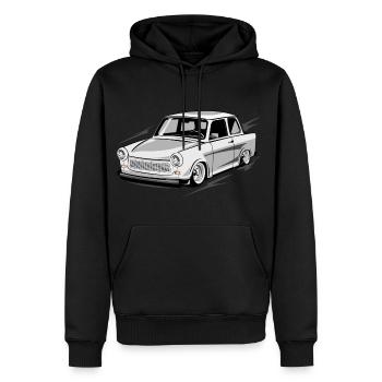 Deux temps est-allemand  601 Rennpappe - Sweat à capuche Premium bio Homme - noir - Devant - Nico (187cm)