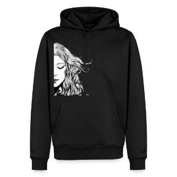 Rêver - Sweat à capuche Premium bio Homme - noir - Devant - Nico (187cm)