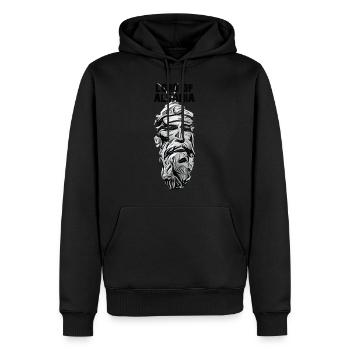 Skënderbeu - Männer Premium Bio Hoodie - Schwarz - Vorne - Nico (187cm)