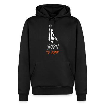 Pattern basketball born to jump, basketball gift - Men’s Premium Organic Hoodie - black - Front - Nico (187cm)