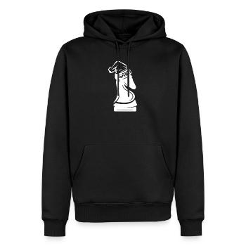 Chess Chess Rook Cheval de Noël XMAS Icône - Sweat à capuche Premium bio Homme - noir - Devant - Nico (187cm)