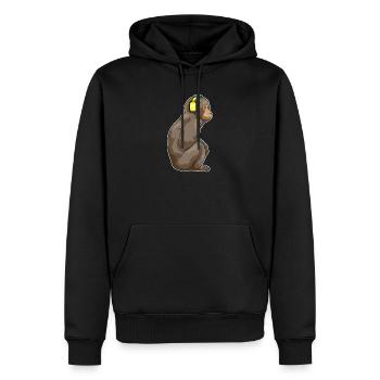 Musique casque Monkey - Sweat à capuche Premium bio Homme - noir - Devant - Nico (187cm)