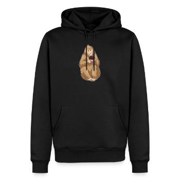 Affe Muffin - Männer Premium Bio Hoodie - Schwarz - Vorne - Nico (187cm)