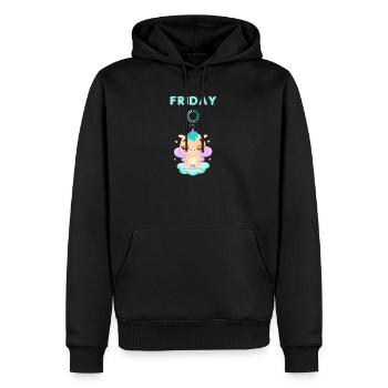 Vendredi chargement, vous ne vivez qu’une fois,Week-end - Sweat à capuche Premium bio Homme - noir - Devant - Nico (187cm)