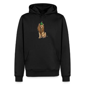 Lion Archer Bow - Men’s Premium Organic Hoodie - black - Front - Nico (187cm)