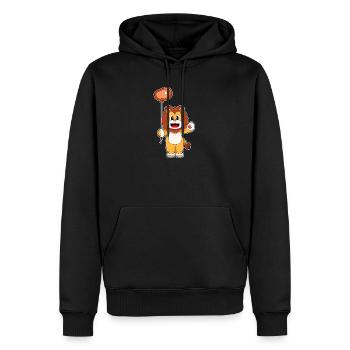 Ballon Lion - Sweat à capuche Premium bio Homme - noir - Devant - Nico (187cm)