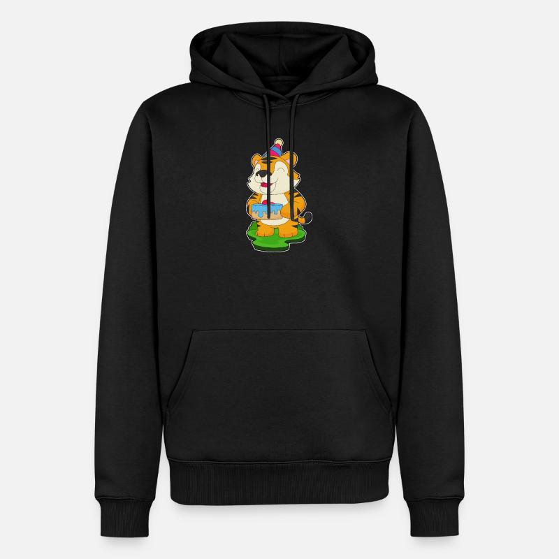 Gâteau d’anniversaire tigre - Sweat à capuche Premium bio Homme - noir