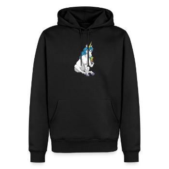 Glace à la gaufre Licorne - Sweat à capuche Premium bio Homme - noir - Devant - Nico (187cm)