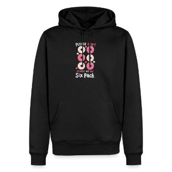 Donut Sixpack Fitness - Männer Premium Bio Hoodie - Schwarz - Vorne - Nico (187cm)