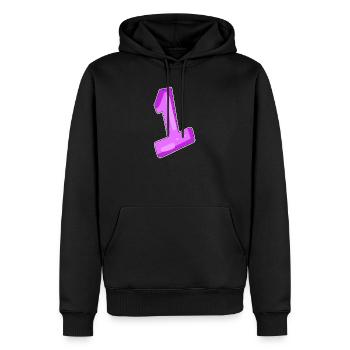 zahl 1 Motiv - Männer Premium Bio Hoodie - Schwarz - Vorne - Nico (187cm)