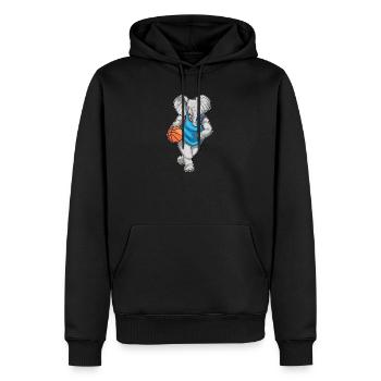 Elefant Basketballspieler Basketball - Männer Premium Bio Hoodie - Schwarz - Vorne - Nico (187cm)