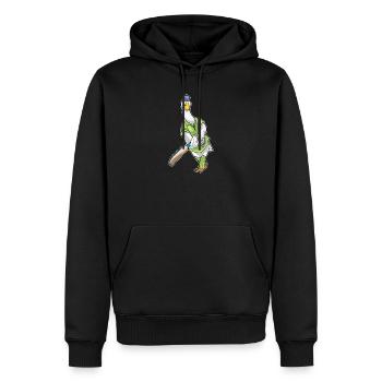 Canard Cricket Batte de cricket - Sweat à capuche Premium bio Homme - noir - Devant - Nico (187cm)