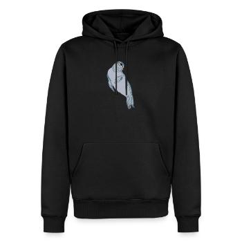 Sceau d’étanchéité - Sweat à capuche Premium bio Homme - noir - Devant - Nico (187cm)