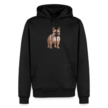 Bouledogue français - Sweat à capuche Premium bio Homme - noir - Devant - Nico (187cm)