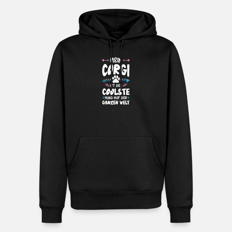 corgi hund spruch - Männer Premium Bio Hoodie - Schwarz