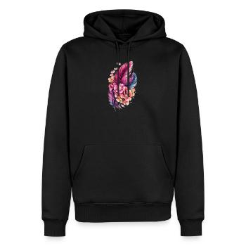  Boho Federn Und Blumen Aquarell Florales - Männer Premium Bio Hoodie - Schwarz - Vorne - Nico (187cm)