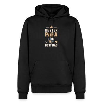 Bester Papa Schild Design - Männer Premium Bio Hoodie - Schwarz - Vorne - Nico (187cm)