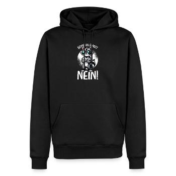 Avant que tu ne demandes, pas de raton laveur, mauvaise humeur - Sweat à capuche Premium bio Homme - noir - Devant - Nico (187cm)
