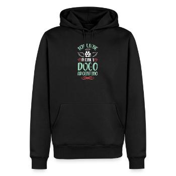 J’adore mon chien argentin - Sweat à capuche Premium bio Homme - noir - Devant - Nico (187cm)