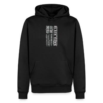 Black Hawk military helicopter with American - Men’s Premium Organic Hoodie - black - Front - Nico (187cm)