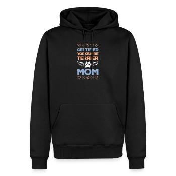 Yorkie Mama certifiée - Sweat à capuche Premium bio Homme - noir - Devant - Nico (187cm)