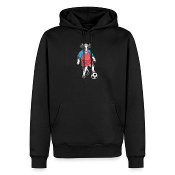 Kuh Fußballspieler Fußball Sport - Männer Premium Bio Hoodie - Schwarz - Vorne - Nico (187cm)